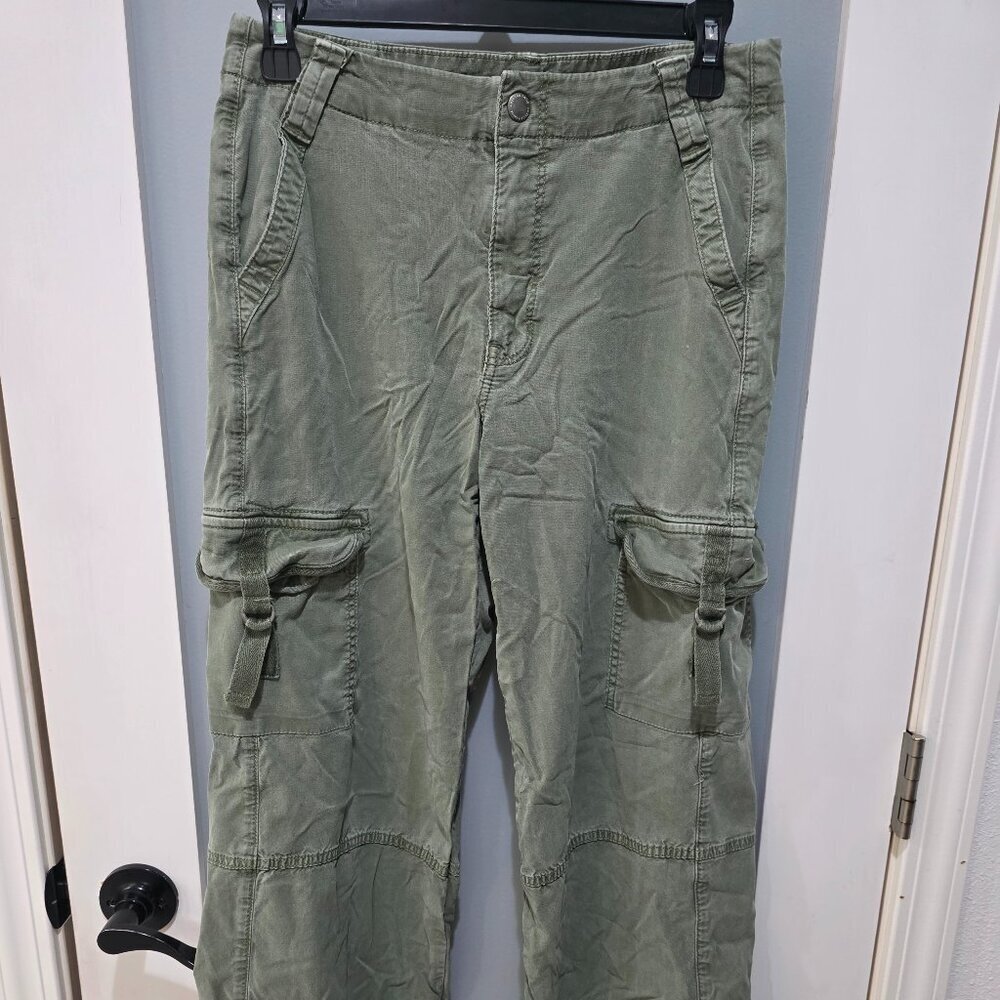 American Eagle High Rise Wide Leg Cargo Pants Women’s 0 Green‎